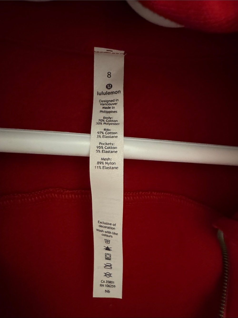 lululemon athletica Red Full‑Zip Hooded Jacket - Picture 2 of 4